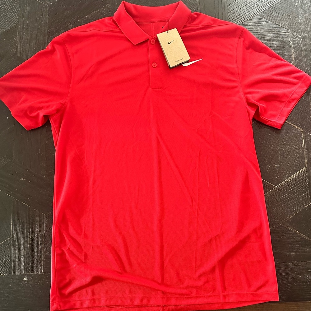 Nike Men's Vibrant Red Golf Dri-fit Shirt